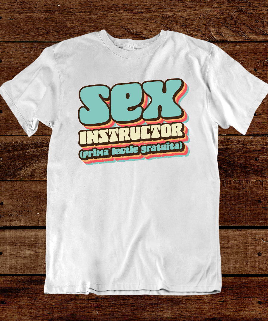 Tricou Sex Instructor - Text Retro Vintage