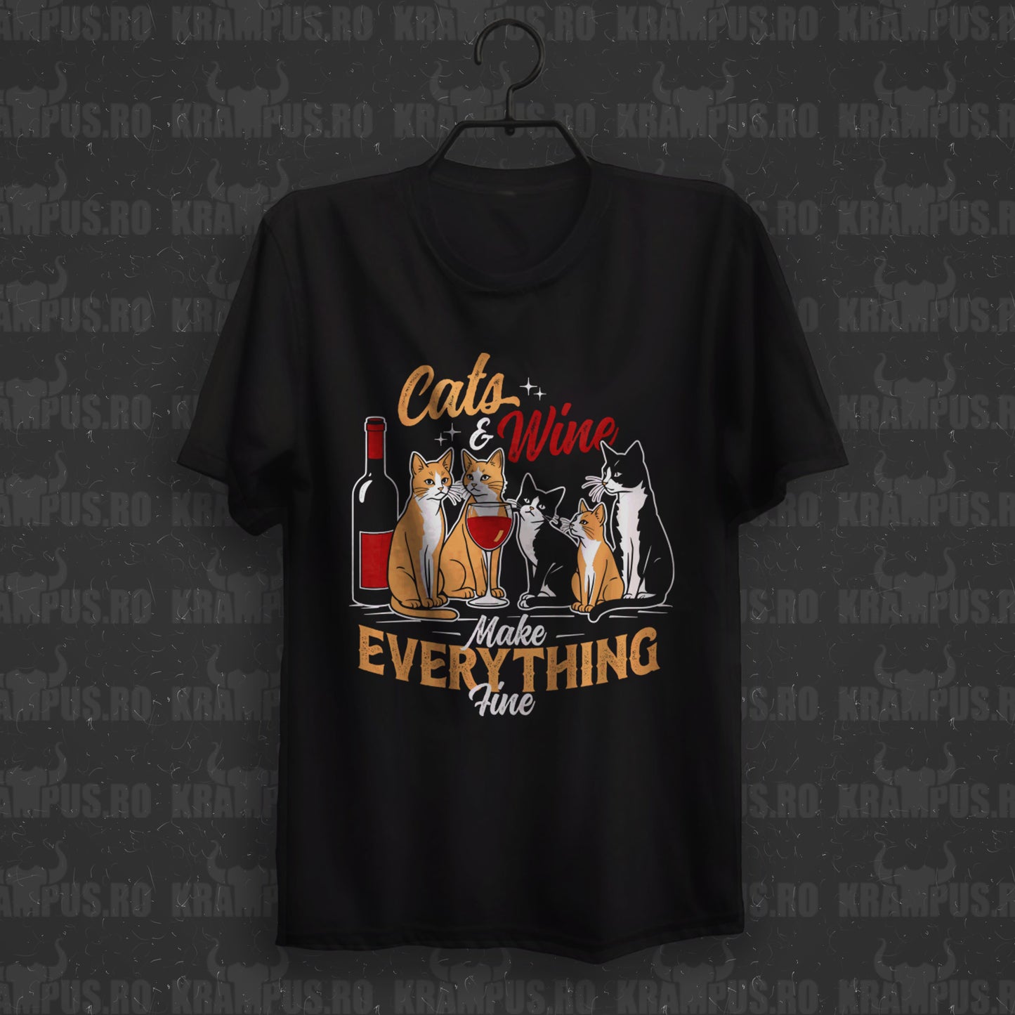 Tricou Cats And Wine