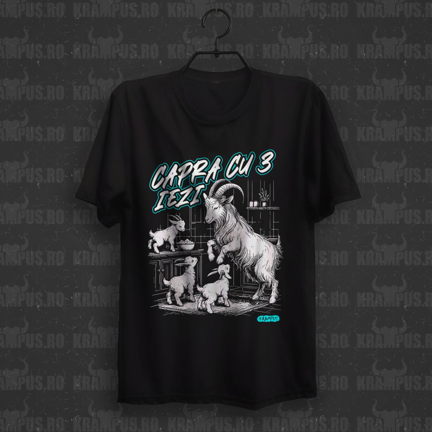 Tricou Capra Cu Trei Iezi Verde