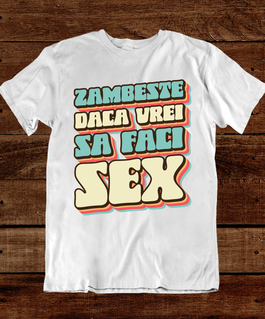 Tricou Zâmbește Dacă Vrei - Text Retro Vintage