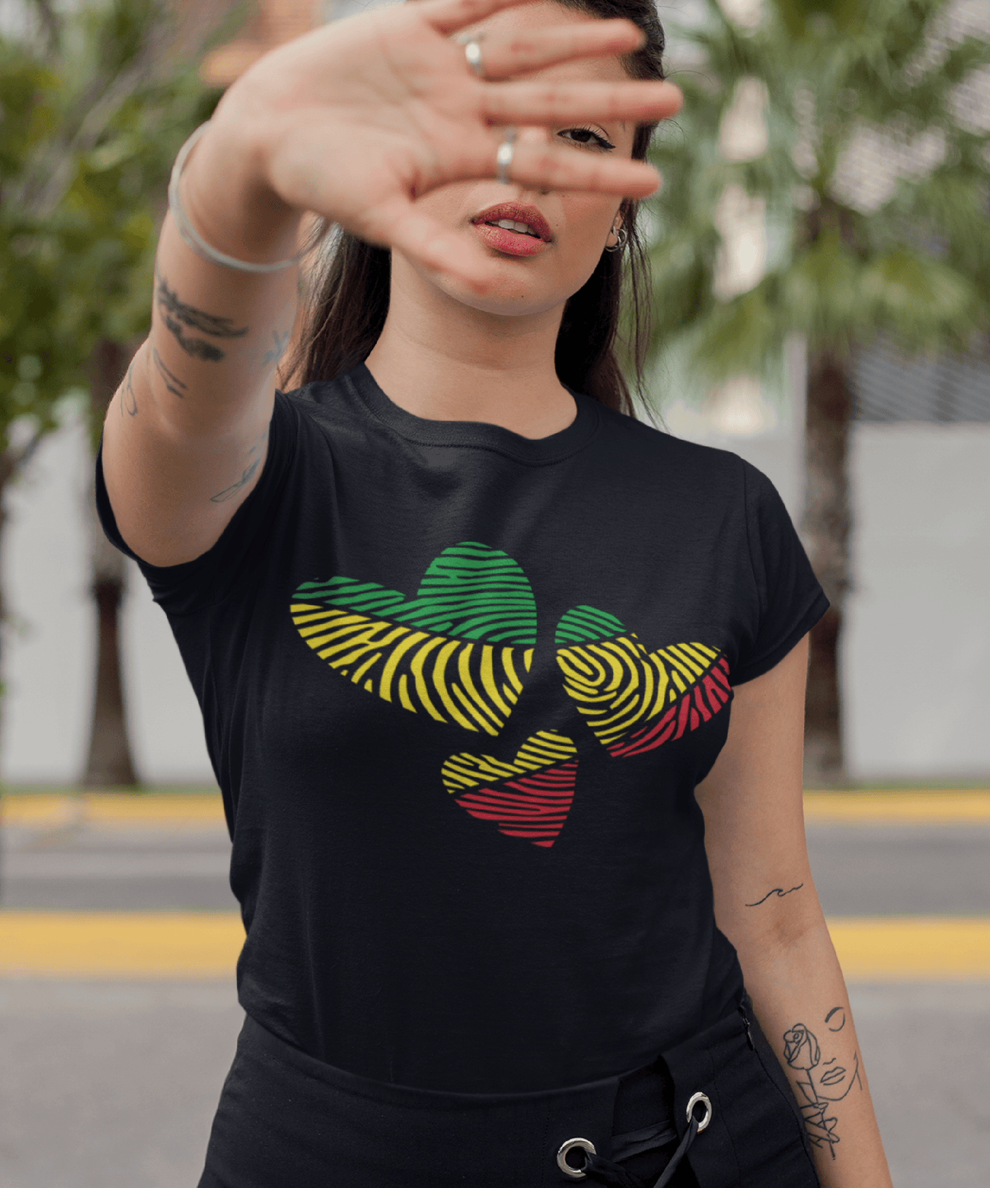 Tricou Amprente Cu Inimi Reggae