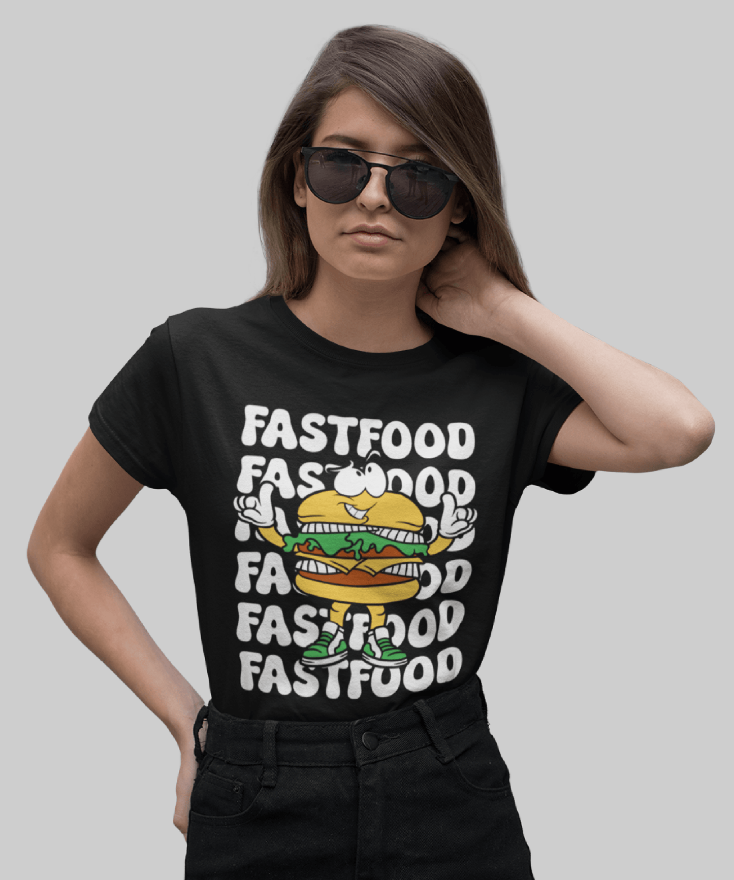 Cartoon Burger Pentru Iubitori De Fast Food Tricou Unisex