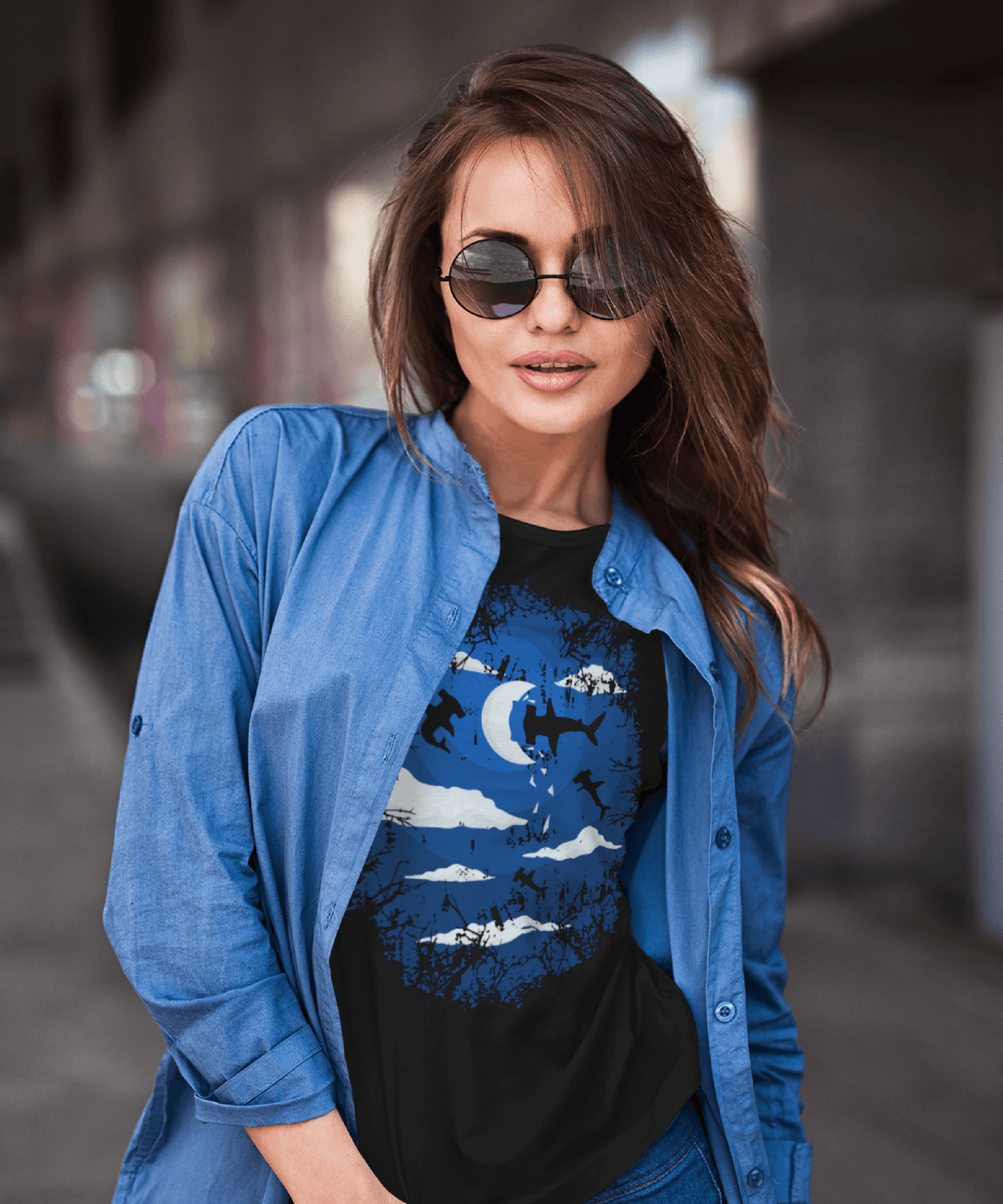 Rechin înoata în Lună, Cadou Pentru Iubitorii de Rechini Tricou Unisex