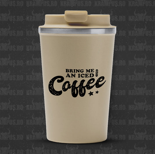 Termos Cafea Inox, 450ml, Crem Mat – Bring Me An Iced Coffee Stars