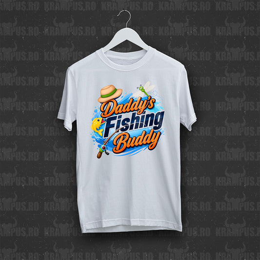 Tricou Alb Daddy's Fishing Buddy