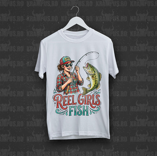 Tricou Alb Reel Girls Fish