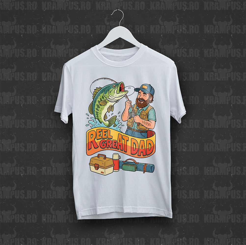 Tricou Alb Reel Great Dad Vintage