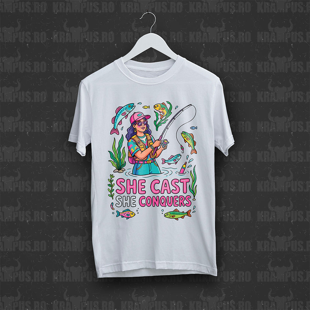 Tricou Alb She Cast She Conquers