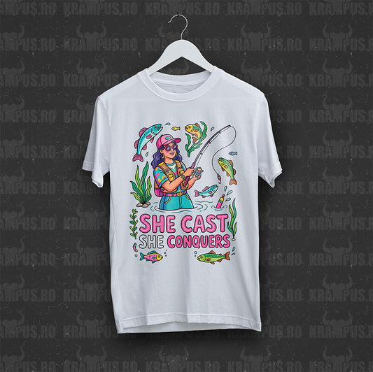 Tricou Alb She Cast She Conquers