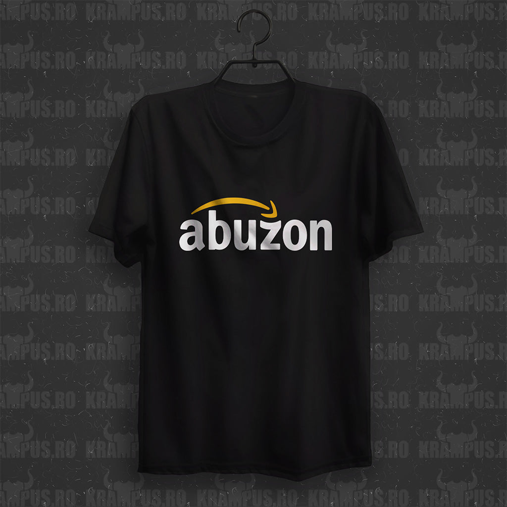 Tricou Negru Abuzon Parodie Logo Amazon