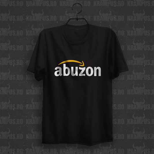 Tricou Negru Abuzon Parodie Logo Amazon