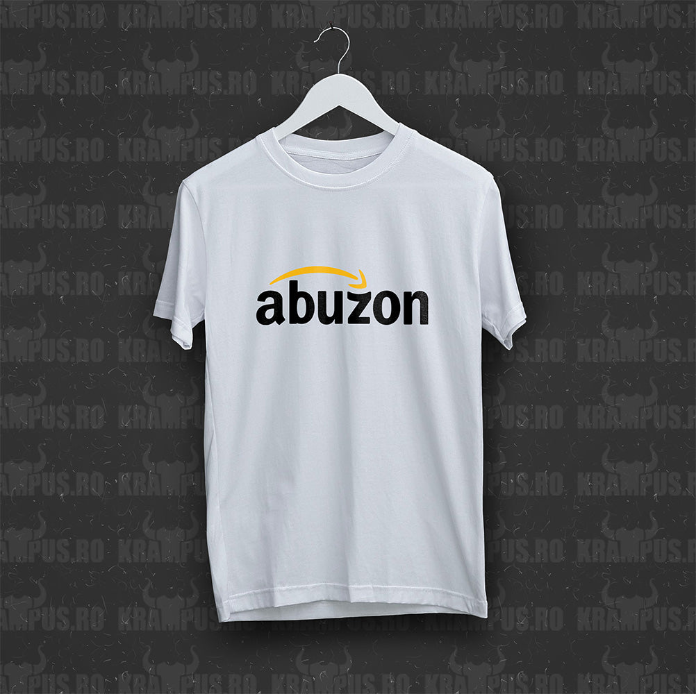 Tricou Negru Abuzon Parodie Logo Amazon