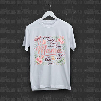 Tricou Alb Strong Beautiful Mama