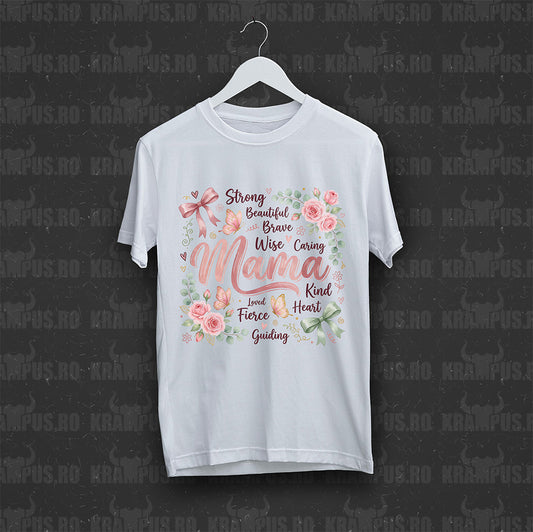 Tricou Alb Strong Beautiful Mama