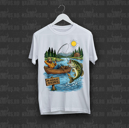 Tricou Alb Nu Deranjați Pescuiesc