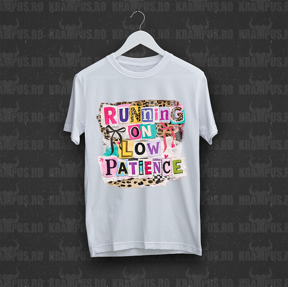 Tricou Alb Running On Low Patience