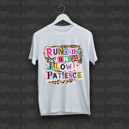 Tricou Alb Running On Low Patience