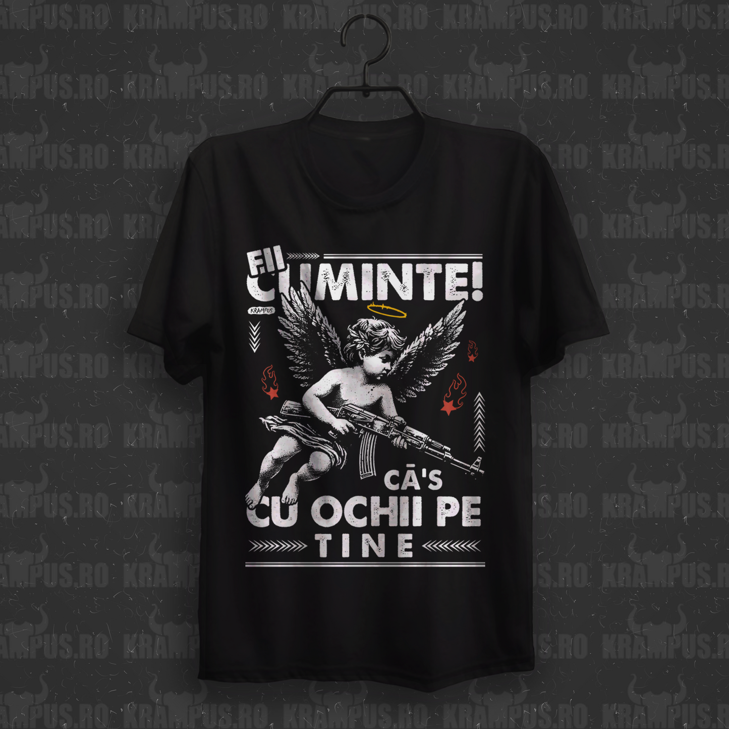 Tricou Fii cuminte ca’s cu ochii pe tine
