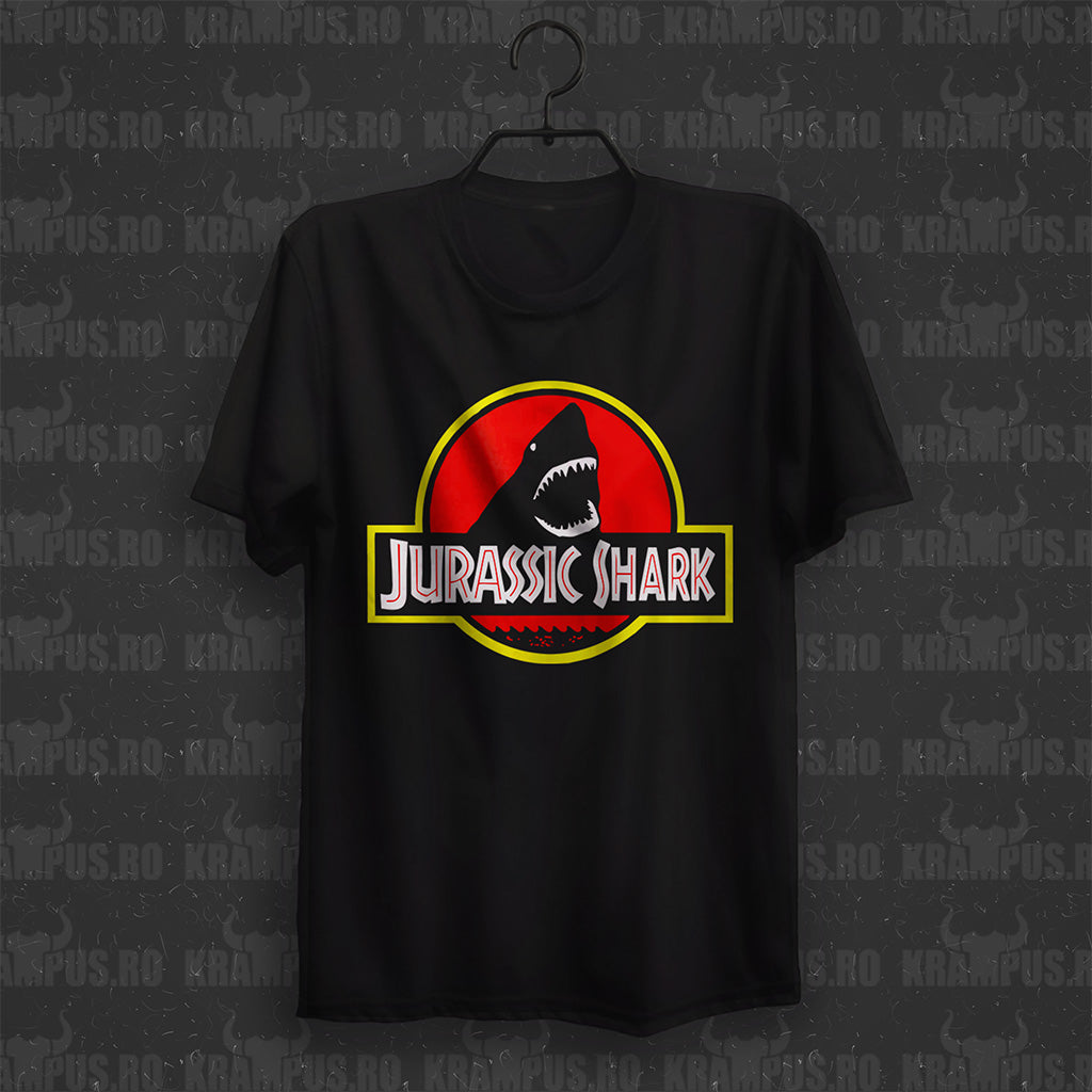 Tricou Jurassic Shark Parodie Logo Jurassic Park