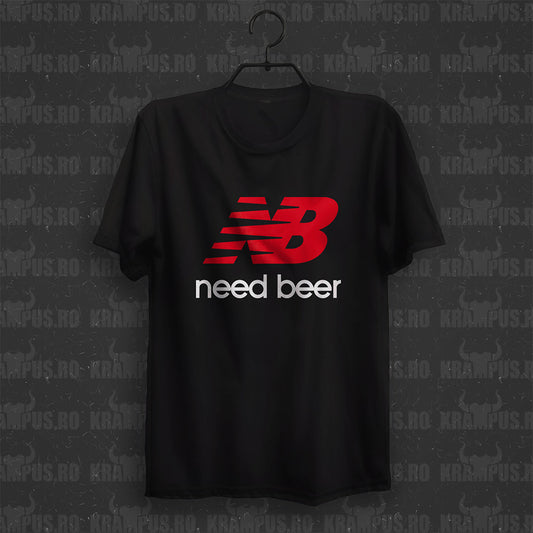 Tricou Need Beer Parodie Logo New Balance