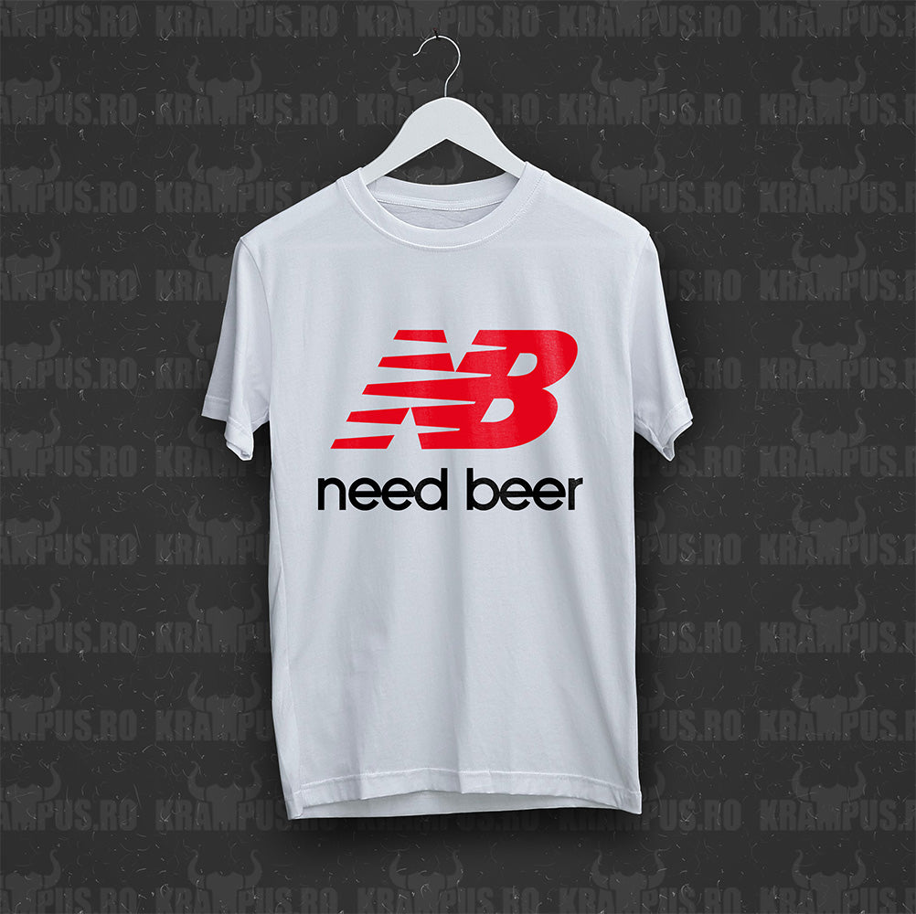 Tricou Need Beer Parodie Logo New Balance