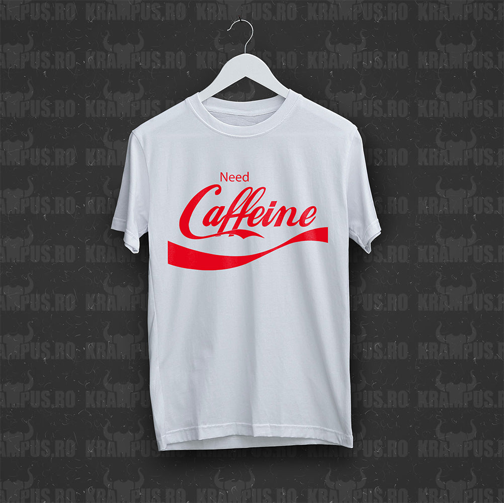 Tricou Need Caffeine Parodie Logo Coca-Cola