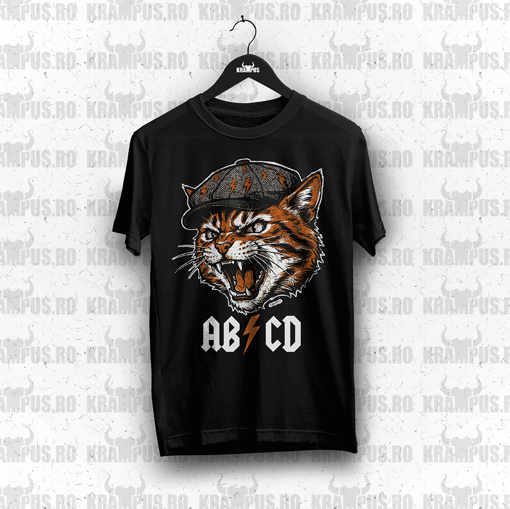 Tricou AB/CD Pisica Portocalie Rock