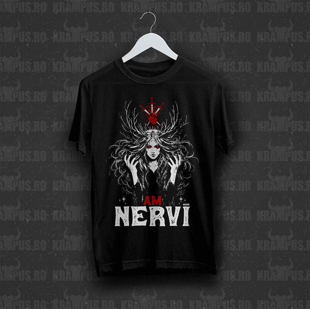 Tricou Negru Unisex Am Nervi