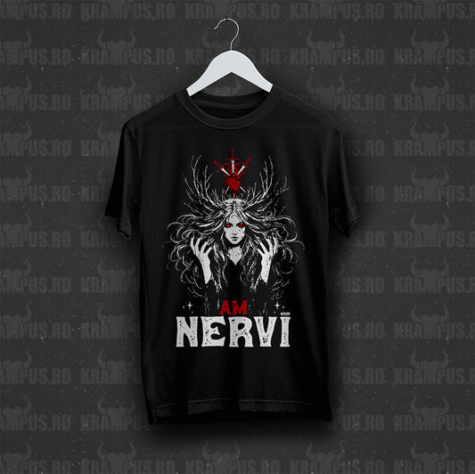 Tricou Negru Unisex Am Nervi