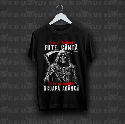 Tricou Negru Unisex Bea, Mananca, Fute, Canta