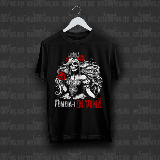 Tricou Negru Unisex Femeia-i Di Vină