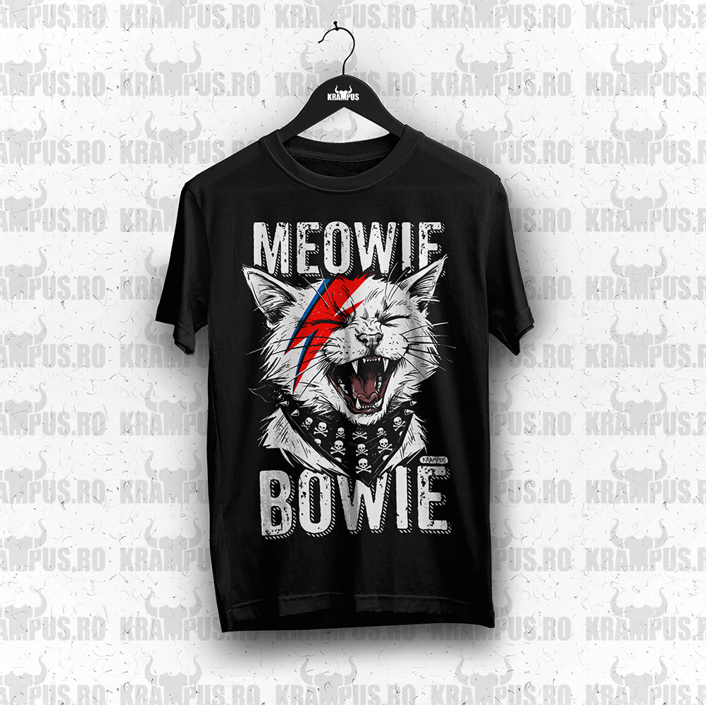 Tricou Meowie Bowie Pisica Rock