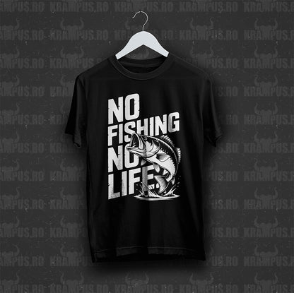 Tricou Negru No Fishing No Life