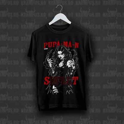 Tricou Negru Unisex Pupă-mă-n Suflet