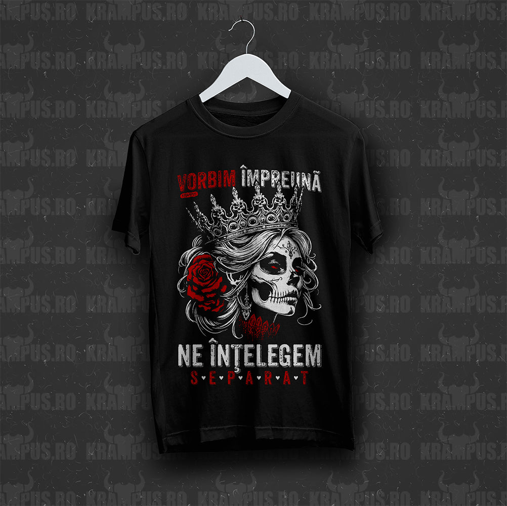 Tricou Negru Unisex Vorbim Împreună, Ne Înțelegem Separat