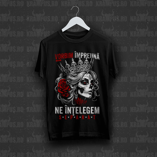 Tricou Negru Unisex Vorbim Împreună, Ne Înțelegem Separat