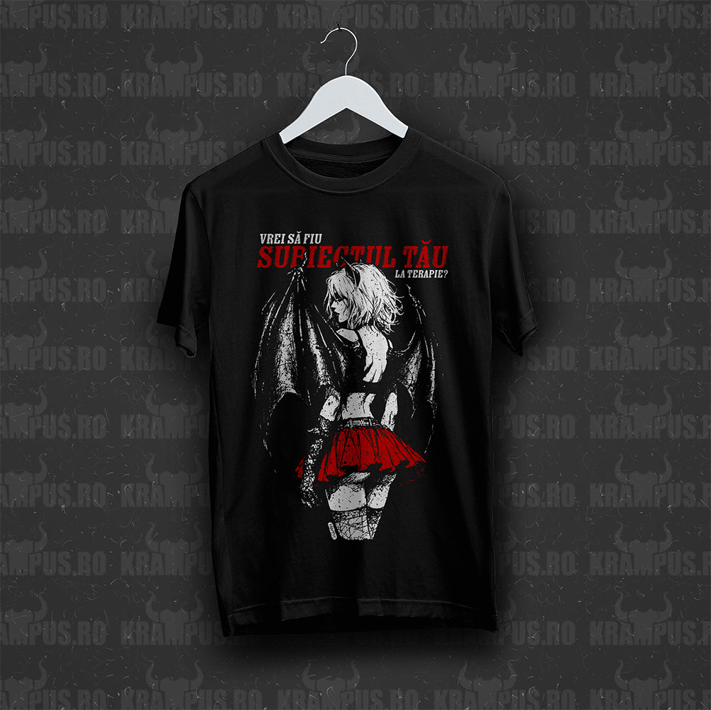Tricou Negru Unisex Subiectul Tău la Terapie