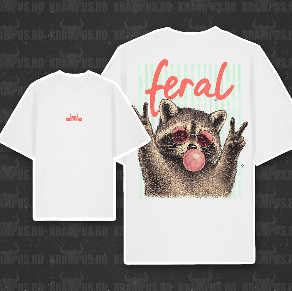 Tricou Oversize Feral Raccoon