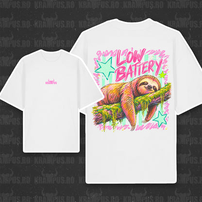 Tricou Oversize Low Battery Sloth