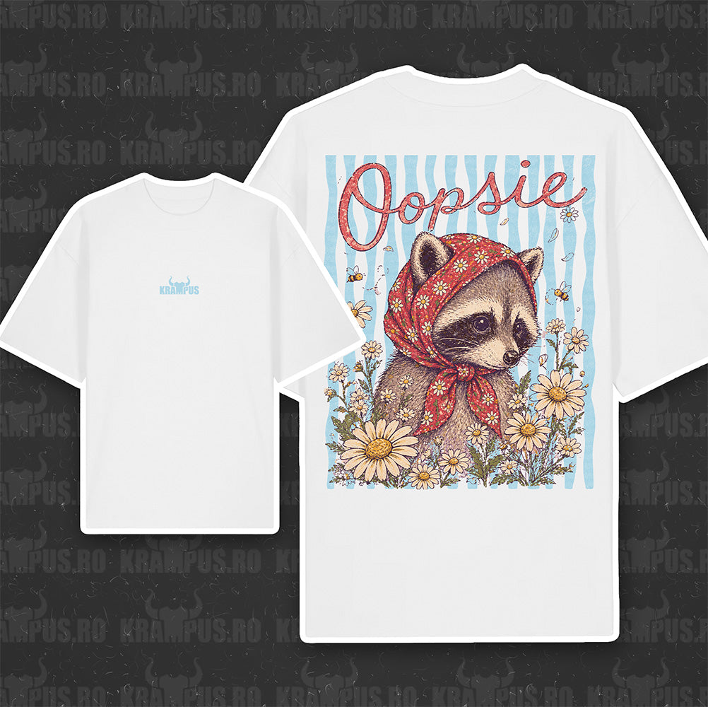 Tricou Oversize Oopsie Raccoon