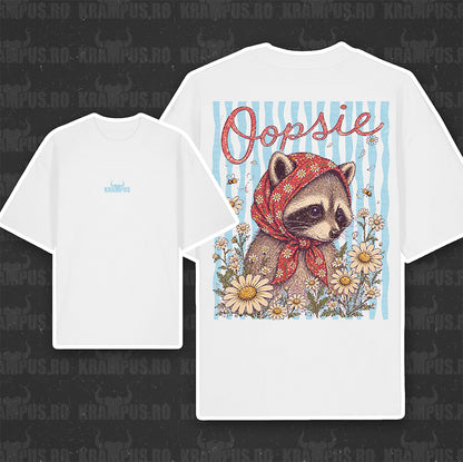Tricou Oversize Oopsie Raccoon