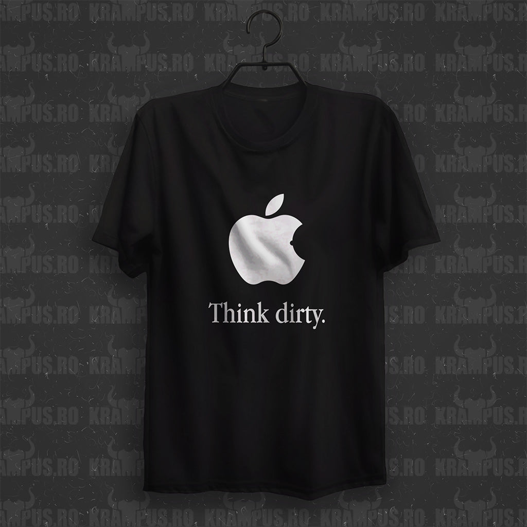 Tricou Think Dirty Parodie Logo Apple