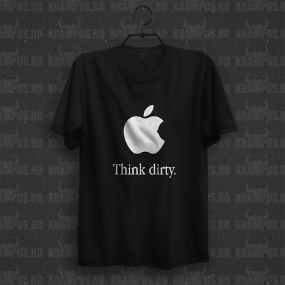 Tricou Think Dirty Parodie Logo Apple