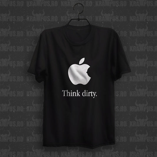 Tricou Think Dirty Parodie Logo Apple