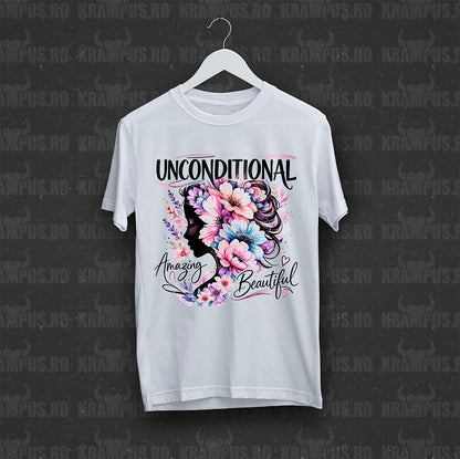 Tricou Alb Unconditional Mama
