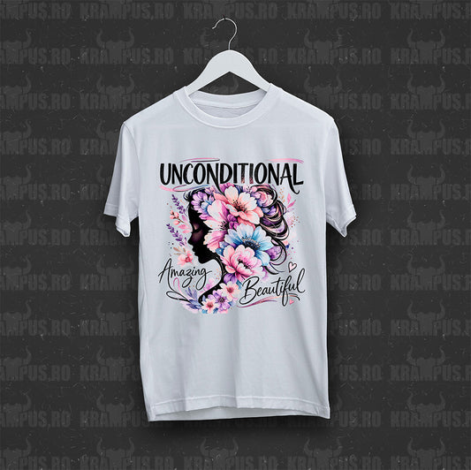 Tricou Alb Unconditional Mama