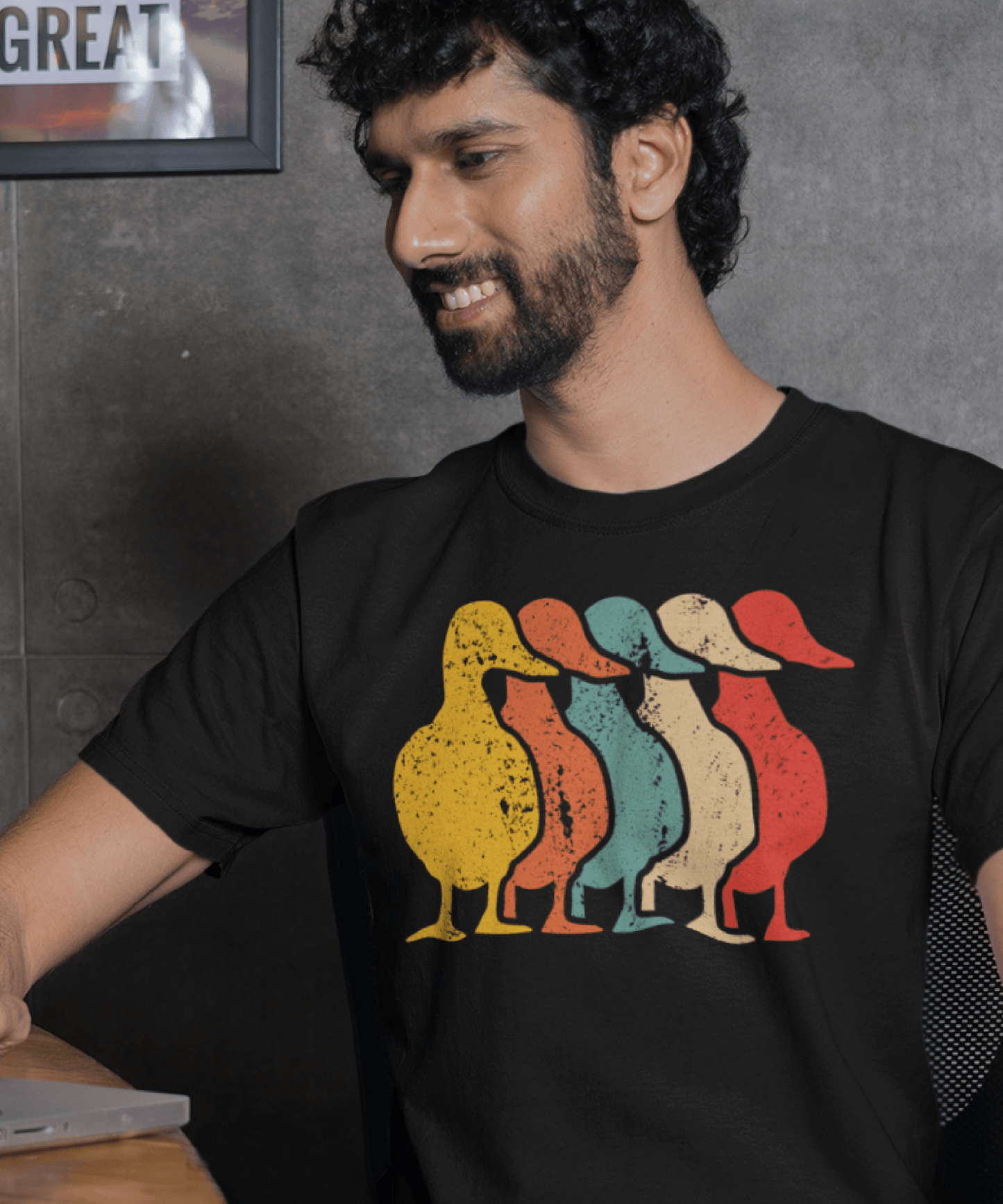 Retro Rață, Cadou Pentru Iubitorii de Retro și Rațe Tricou Unisex
